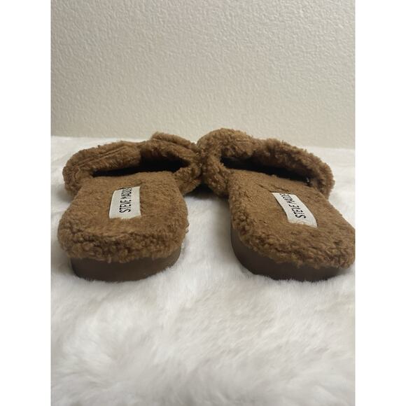 Steve Madden Slipper Slides Womens Size 6 Faux Fur Brown - Picture 6 of 6